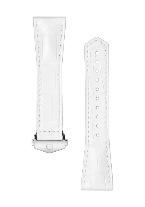 Carrera 39MM White Alligator Leather Strap - OM Luxury