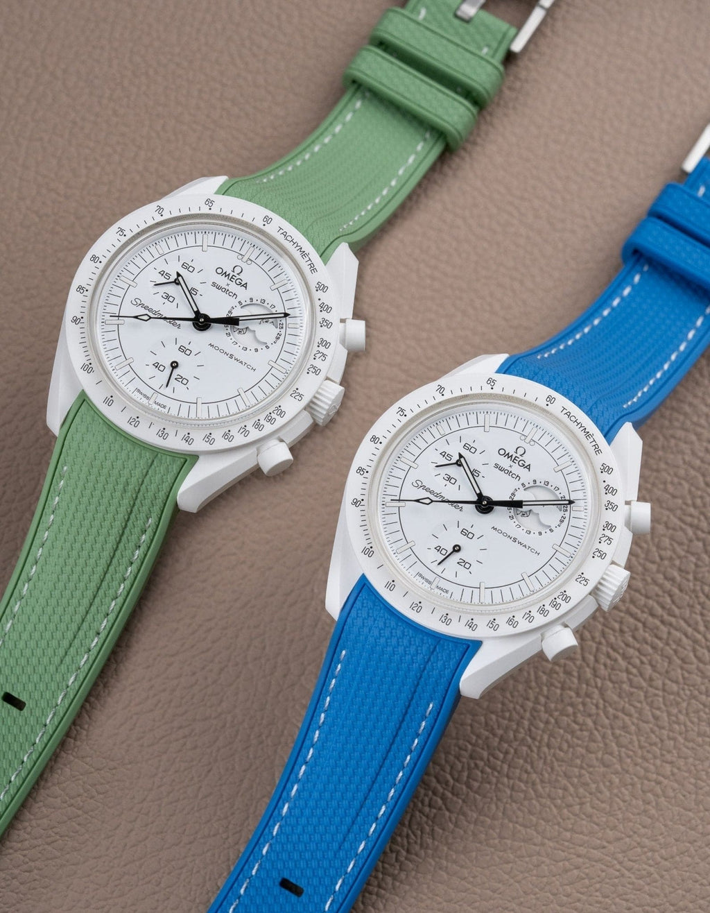 Curved Vertech Rubber Strap - Neptune Blue - OM Luxury